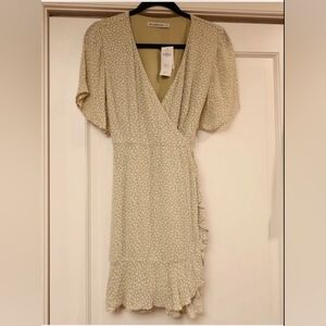 Women's Cream Wrap Dress